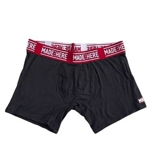 MADE HERE Men’s All American Boxer Brief Black/Red